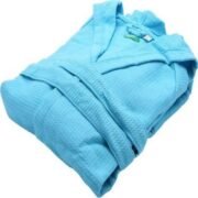 Benetton Blue Honeycomb Bathrobe L