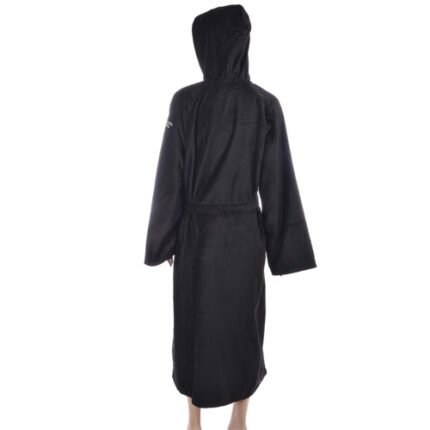 Benetton Black Solid Logo Bathrobe