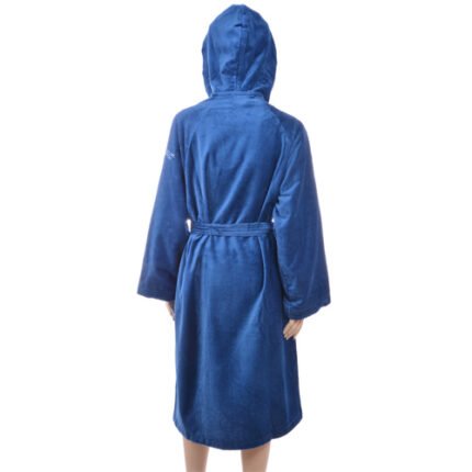 Benetton Navy Solid Logo Bathrobe