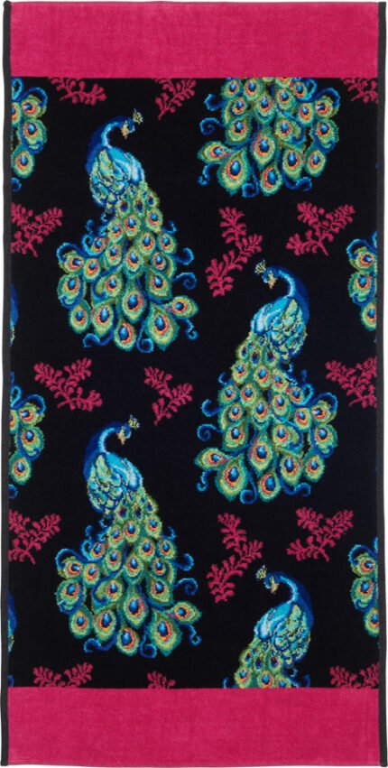 Feiler Peacock Red Chenille Hand Towel 30x50cm