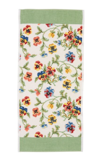 Feiler Viola Green Chenille Hand Towel 37x80cm