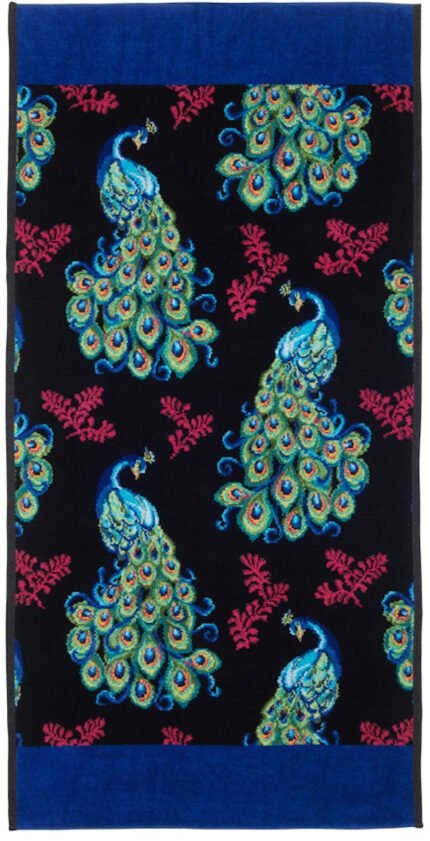 Feiler Peacock Blue Chenille Bath Towel 50x100cm