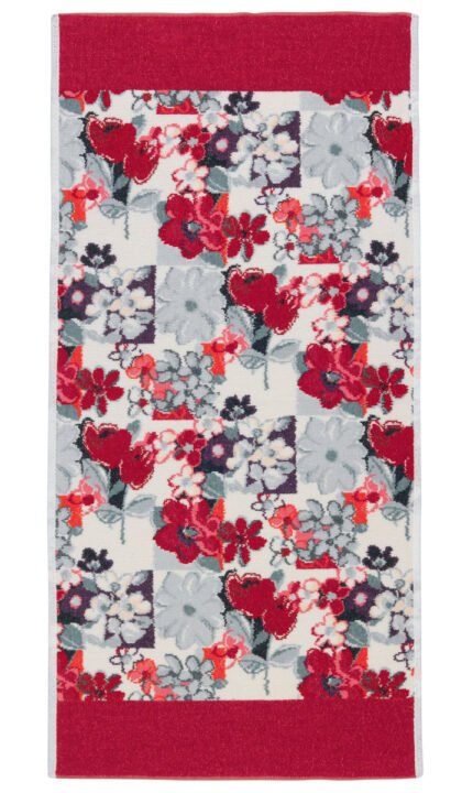 Feiler Valencia Red Chenille Bath Towel 50x100cm