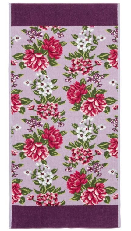 Feiler Peony Purple Chenille Hand Towel 37x80cm